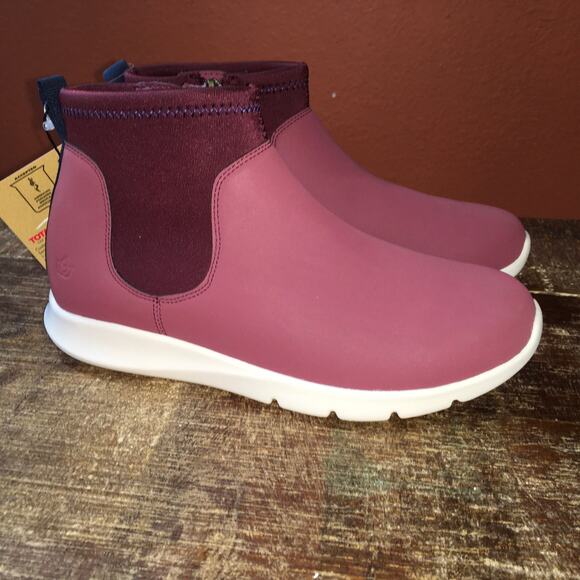 NWT Spenco Womens 7 Paddock Chelsea Ankle Boot Burgundy Red Bootie Comfort - Picture 10 of 10